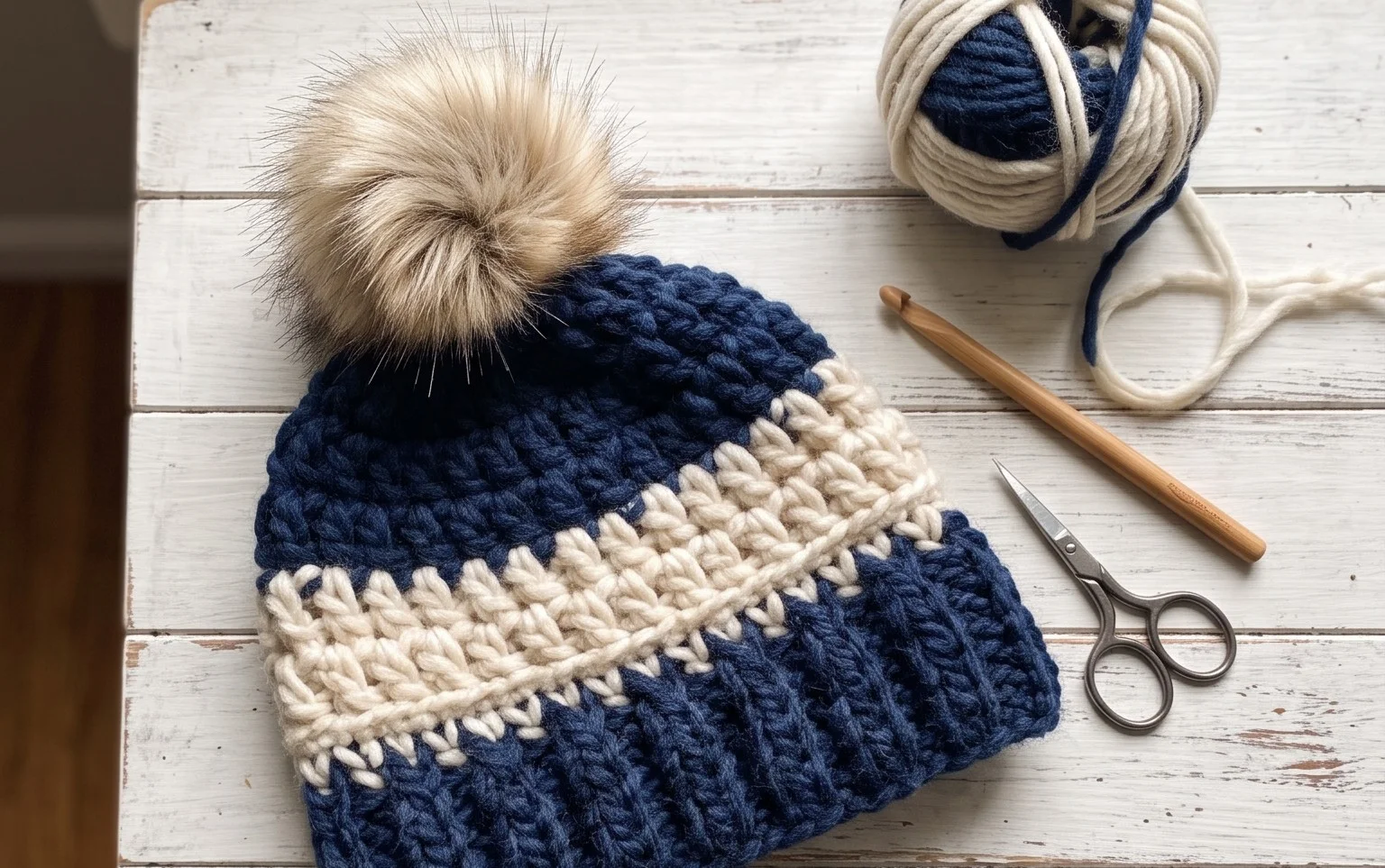 Alpine Hygge Beanie: Free Chunky Crochet Hat Pattern