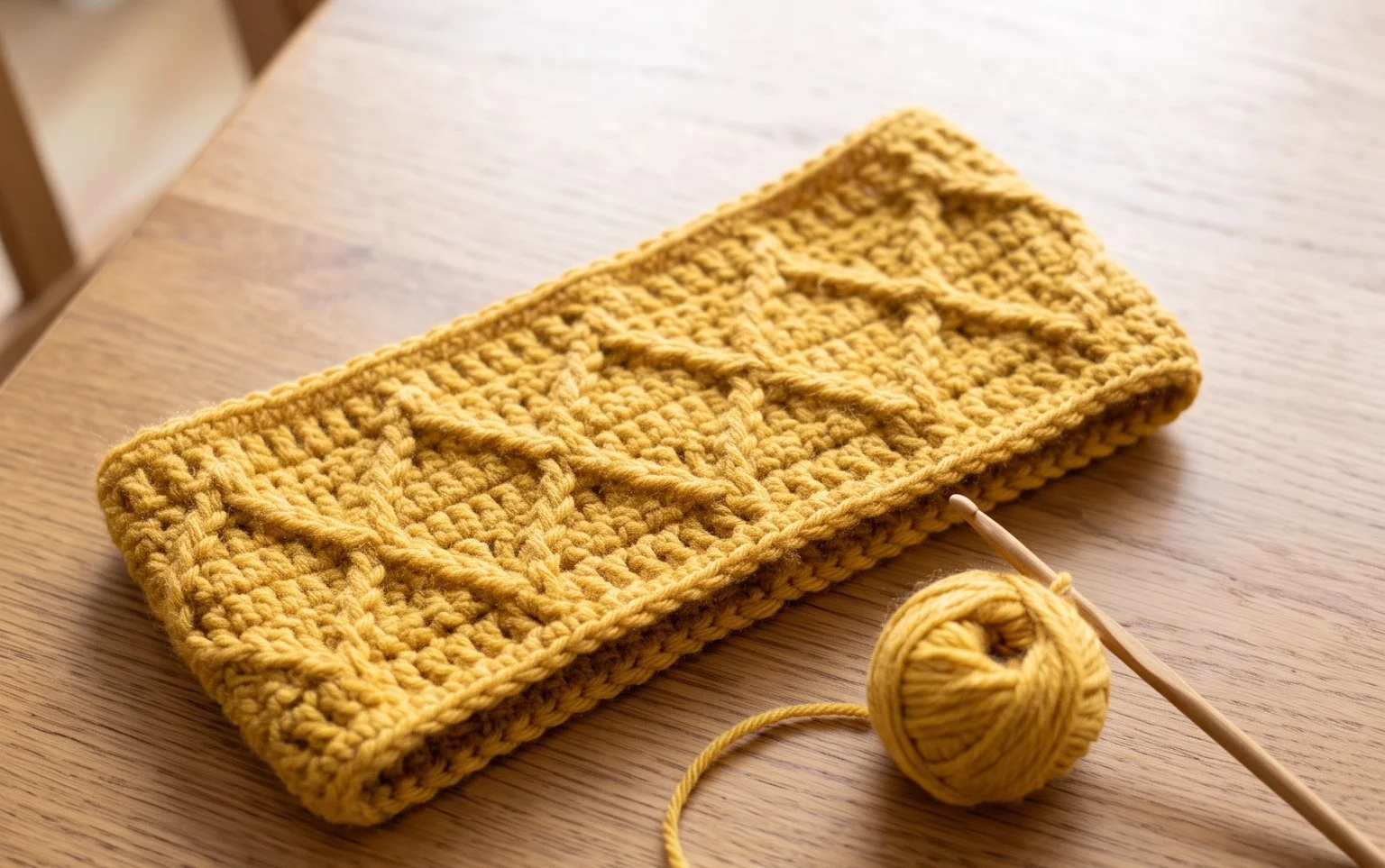 Easy Diamonds Ear Warmer Free Crochet Pattern