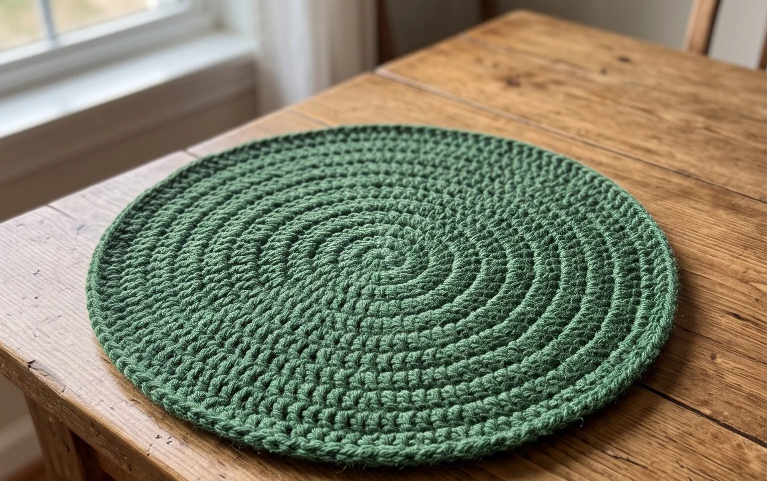 Easy Round Crochet Placemat Free Pattern Step-by-Step
