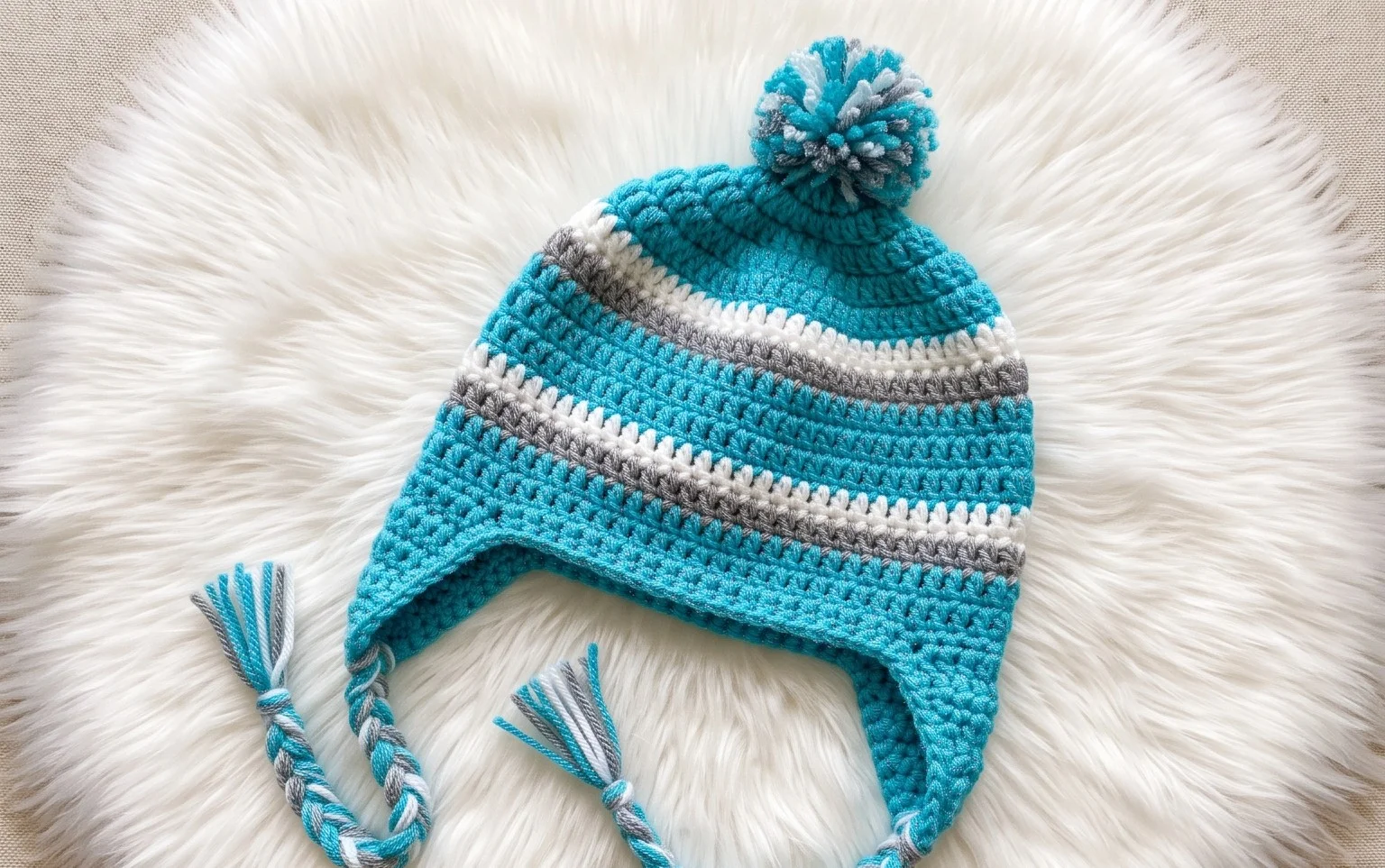 Free Earflap Beanie Pattern: 7 Sizes from Baby to Adult