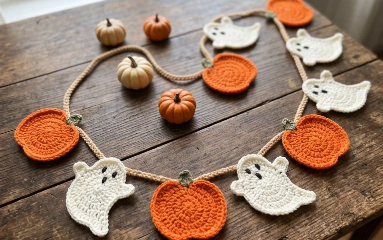 10 Easy Free Halloween Garland Crochet Patterns to Make