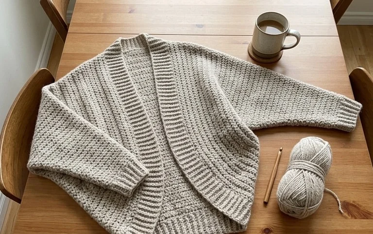 Easy Chunky Crochet Cocoon Cardigan: Free Pattern